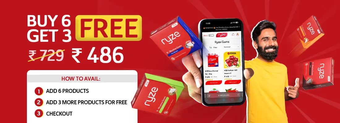 Hand holding Ryze gum